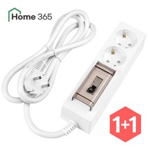 1+1 홈365 국산 4000W 고용량 멀티탭 2구 1.5m 3m 5m / 전기장판 온수매트 전기난로 히터 멀티탭, 1+1 고용량 멀티탭 2구 [1.5m]