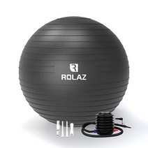 ROLAZ 운동 공 요가 안정성 볼 여성용 임신 출산 사무실 의자 볼 피트니스 운동용 밸런스 65cm 블루, Black