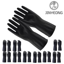 진영 공업용 라텍스 고무장갑 검정 10켤레, 검정손 10P, S