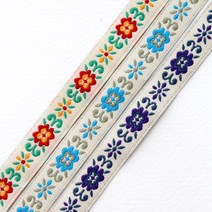 나디아 에스닉 자가드 자수 리본 길이 90cm 리본공예재료 리본diy, 퍼플