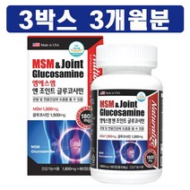 (네추럴라이즈) 엠에스엠 앤 조인트 글루코사민 60정 x 3박스 하루2정, 3박스 x 60정