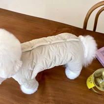 메종드펫 올인원 누빔 롱패딩 깔깔이 댕댕이 강아지 냥이 고양이 멍멍 가을 겨울, 아이보리