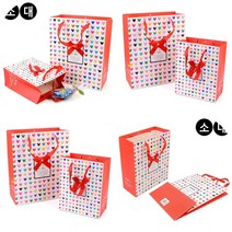 마트498 하트 종이가방 명절선물 페이퍼백 예쁜쇼핑백 종이봉투 선물포장박스 화분 쇼핑백 옷가게 답례품가방, 대