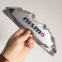 캘리퍼커버 브레이크튜닝 유니버설 디스크 브레이크 캘리퍼스 커버 Nismo 엠블럼 스티커 전면 후면 닛산 순찰 GT-R 370Z 참고 JUKE QASHQAI 자동차 스타일링, [03] Silver Nismo, [03] 2 pcs M and 2 pcs S