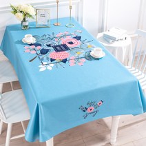 명품 식탁보 플라워스타일 테이블보 방수 린넨 MR FANTASY, 100X140, 로즈베리