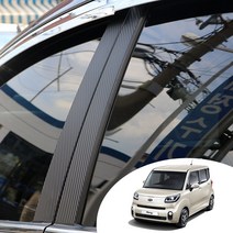 더뉴레이 A/B/C필러 포스트 마스크 데칼 스티커 자동차 기둥 카본 무광 유광 펄 시트지, 유광 블랙, 1개