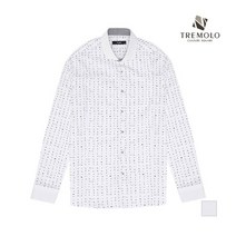 인디안 TREMOLO 논아이론 스트레치 화이트 클레릭 프린트 셔츠_ TGRTLUY1378