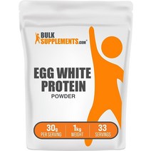 BULKSUPPLEMENTS.COM 에그 화이트 단백질 파우더 - 알부민 파우더 락토스 프리 및 유제품 무향 1회 제공량당 30g 1kg(2.2파운드), 2.2 Pound (Pack of 1)