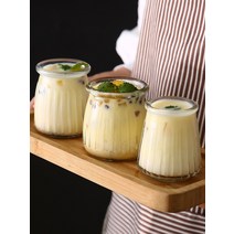 QooH 푸딩병 무스컵 유리컵 푸딩컵 요구르트병 유리병 베이킹몰드 뚜껑 있음, 200ML*10개