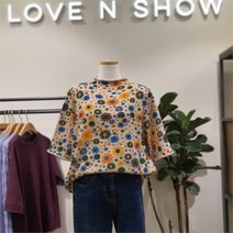 LOVENSHOW NC11 플라워프린트니트티 LCBJGKT12