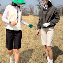 봄 여성 골프 투버튼 스판 5부 반바지 뒷밴딩 신축성 옆트임 연습복 골프웨어 S~L사이즈