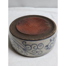 단초마을 청화백자 휴대용 벼루 소 지름14cm 무게932g