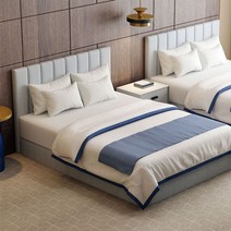 호텔침대 안방 침실 유럽풍 더블 퀸사이즈 럭셔리 호텔식 제작 킹 침대프레임, 1800mm*2000mm, 상자틀 구조, 침대 프레임+원목 협탁 2개