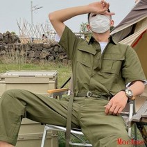 CNTCSM 남자 멜빵 빅사이즈 점프슈트 빈티지 점프수트 여름 작업복 코디 베이직 워크웨어 스트릿패션