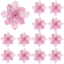 크리스마스 트리 장식 오너먼트 소품 장식볼 믹스볼 샤이니 세트, 포인꽃장식(11cm)-핑크색 (10/세트)