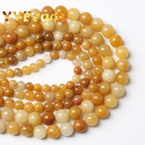 토파즈 보석 원석 자연 노란색 Aventurine Jades 스톤 비즈 토 파 즈 느슨한 스페이서 보석 만들기 DIY 팔