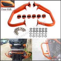 오토바이 가드 할리 팬 아메리카 1250 ra1250 ra1250s 용 1 쌍 하이 웨이 프론트 보호 바 엔진 범퍼 떨어지는 보호대 199, b 오렌지 선물