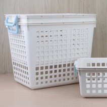 손잡이 직사각형 플라스틱 수납 바구니 정리함 바스켓, 사이즈, 대