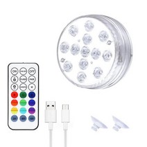해루질 수중랜턴 미니 후레쉬 랜턴 USB 충전식 수영장 LED 램프 RF 원격 제어 어항 욕실용 방수 조명 IP68 수중, 2.1 light