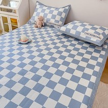 여름 통풍 쿨매트 150*200cm 180*200cm, 격자 블루
