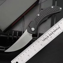 호신용 칼 마이크로 OTF 테크 나이프 브라키아 시리즈 M390 스틸 블레이드 5860HRC 경도 항공 알루미늄 손잡이 야외 자기 방어 포켓, 1.Black