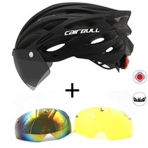 일체형 산악 mtb 도로 자전거 헬멧 통기성 양측 파워 미터 탈착식 승마 Casco Ciclismo 액세서리가있는 자전거, Black