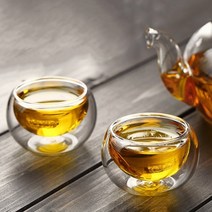 이중유리 내열유리 녹찻잔 꽃차 다기잔 6P, 단품, 단품
