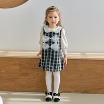 S/S 봄 체크리본 민소매 원피스 유아동 여아 하객룩 데일리원피스 SE01