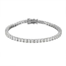 다이아팔찌 여자 웨딩 프로포즈 데일리팔찌EWYA 925 스털링 실버 모이사나이트 팔찌 0.1ct 3mm D VVS1 다이