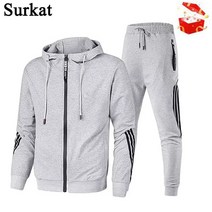 Surkat 야외 운동 상하 세트 남녀 남성 트레이닝복 세트 봄남성 트레이닝복 세트