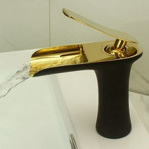 납작 수전 슬림 금색 수도꼭지 무광 납작 수입 유럽식 모던 심플 인테리어 11종, 블랙 골드 소형개