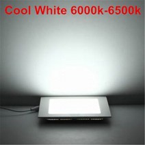 25 트 광장 LED 패널 빛 최근 부엌 욕실 천장 램프 AC85265V 통 따뜻 화이트쿨 화이트, Cold White 6000K_9W