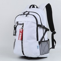 기타 화이트- 트렌디 학생용 캐주얼 백팩 라운드 지퍼 키링