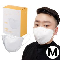 KF94 맘편히 새부리형 100매 특대형 성인용 초등학생용 마스크 3종 화이트 블랙 얼큰이 숨쉬기편한 귀편한, KF94 대형 M 화이트 100매