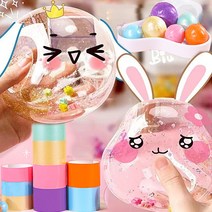 실리콘 투명테이프 공 만들기 펄 테이프 4.8 6CM 풍선 찐득볼 끈끈이볼 말랑이 장난감, c488-2 6.0오렌지