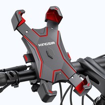 킹썰 원터치 자전거 휴대폰 거치대, 1개, 레드