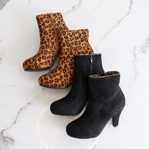 [셀럽유] 스웨이드 퍼 가보시 앵클부츠힐 9cm