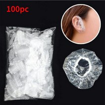 100pcs 머리 염색 모자에 대 한 일회용 귀 덮개 귀 보호기 목욕 샤워 귀마개 미용 도구 살롱 이발사 액세서리, 100pc, 100개