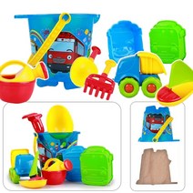 타요 통 모래 놀이 (72791) 양동이 모양틀 원형 삽 포크 바구니 장난감 목욕 유아 아기