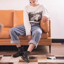 JINNY 걸크러쉬 힙합 루즈핏 와이드 롤업 데님 팬츠 SL32