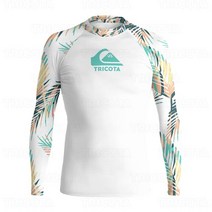 스킨스쿠버TRICOTA 남성 프린트 러쉬 가드 긴 소매 UV 자외선 차단 서핑 티셔츠 스킨 다이브 탑 비치 수영, 05 e11_05 XL