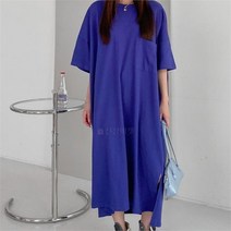 여자 3컬러 롱 주머니 면원단 빅 원피스
