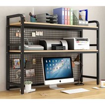 프린터 선반 랙 책상 위 책장 데스크 책꽂이 정리대 철제 간이 조립, 01 55x30x98 반밀봉망 (색상메모)