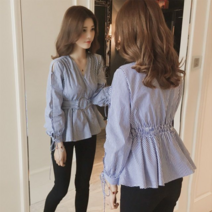 오너클랜 큐티한 허리끈 블라우스