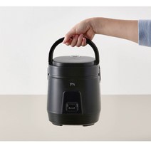전기밥솥 밥솥 블랙밥솥 그레이밥솥 미니밥솥 1-2인용밥솥 손잡이밥솥, 블랙_취사기능
