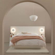 세이지 모던형 호텔 침대 퀸 프레임(협탁2개포함), 화이트