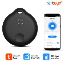 초소형GPS 강아지위치추적기 Tuya Bluetooth 호환 APP 스마트 태그 키 분실 방지 장치 애완 동물 위치 추적기 템 파인더 조정 가능한 볼륨, CHINA_Black