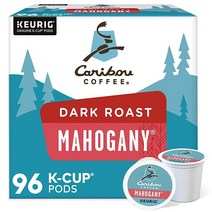Caribou Coffee 레이크쇼어 블렌드 싱글 서브 큐리그 K-컵 포드 미디엄 로스트 커피 24개(4팩), Mahogany_96 Count (Pack of 1)