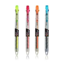 [문구조아] 라인플러스 라탄 레이져 볼펜 형광분홍, 3개