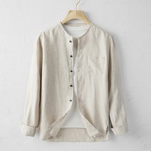 봄 빈티지 구제 노칼라 리넨 셔츠 남 긴팔 차이나 얇은 루즈핏 캐주얼 면 여자셔츠 여자셔츠코디 여성롱셔츠 여성반팔남방 여성롱남방 여성화이트셔츠